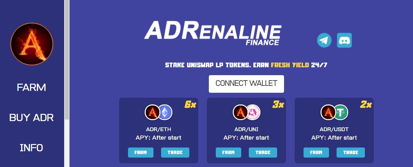 Adrenaline.Finance dapp