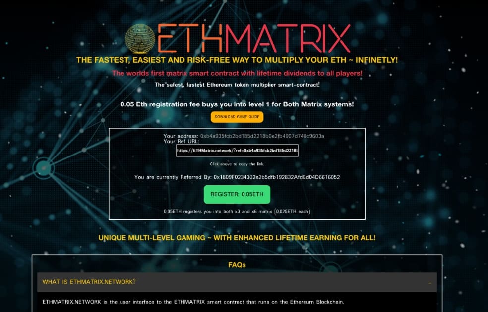 ETHMatrix dapp