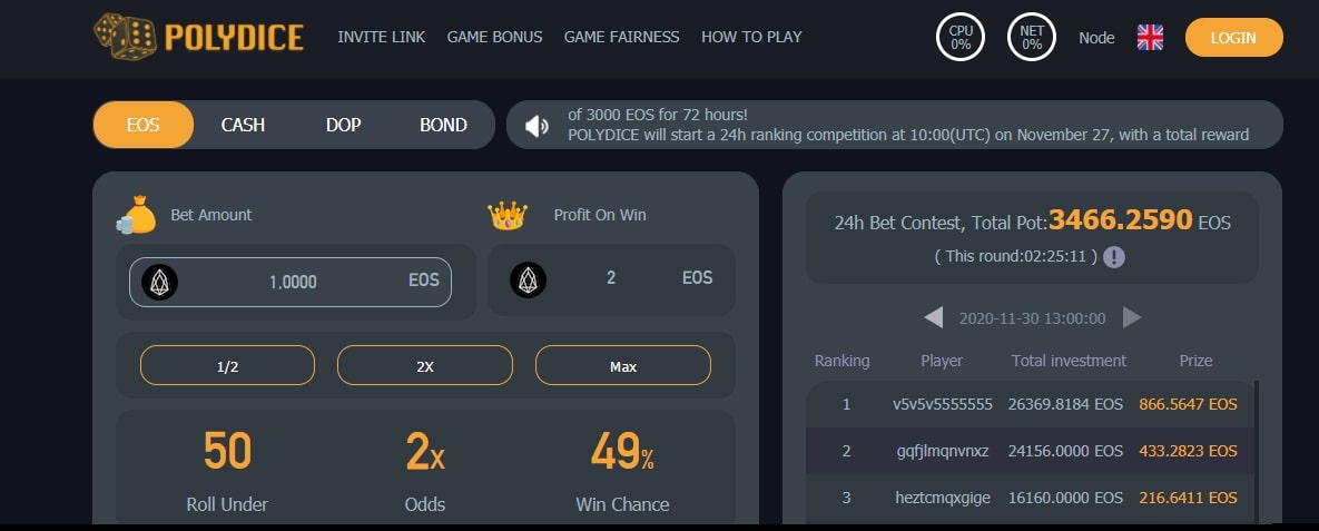PloyDice dapp