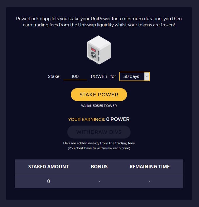 Static Power dapp