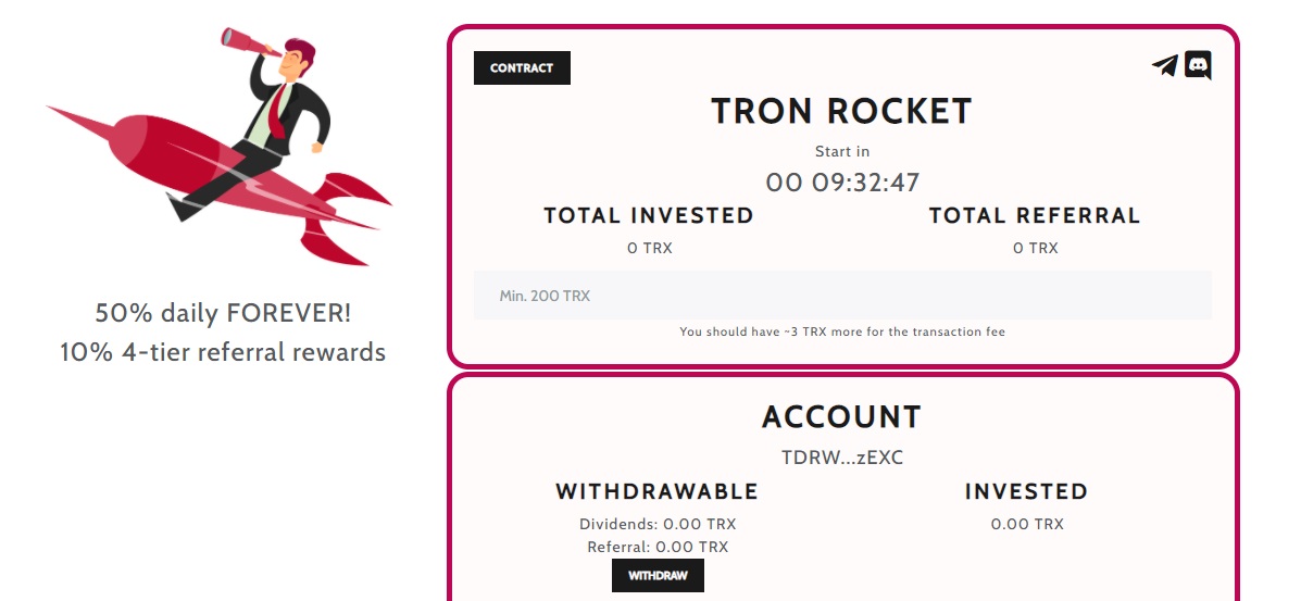 TRON ROCKET dapp
