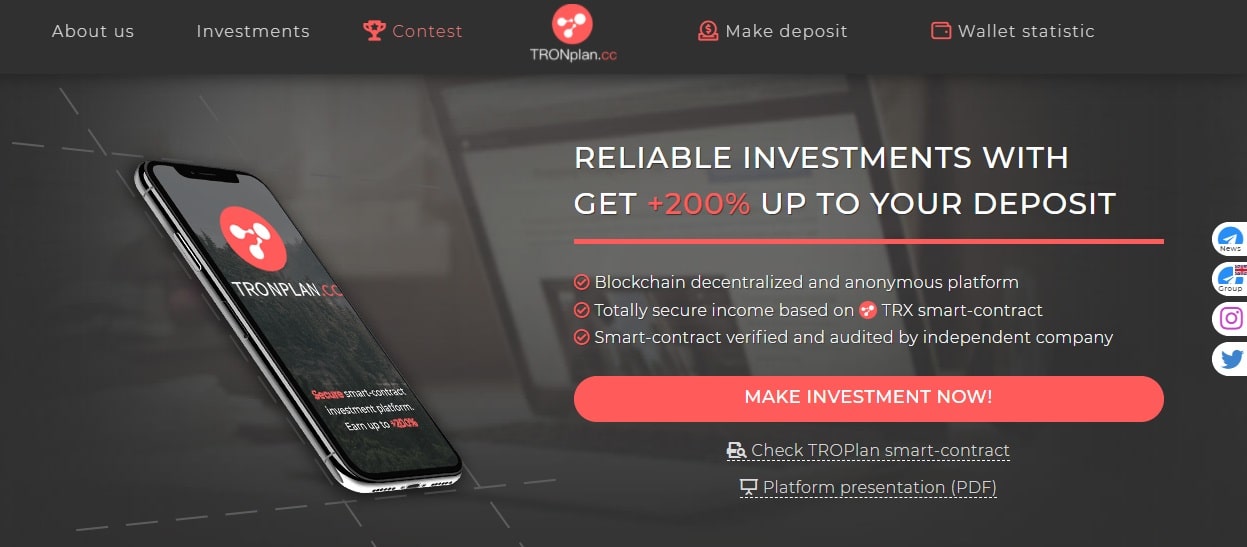 Tronplan dapp