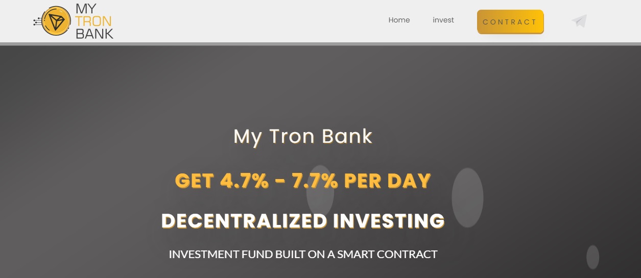 My Tron Bank dapp