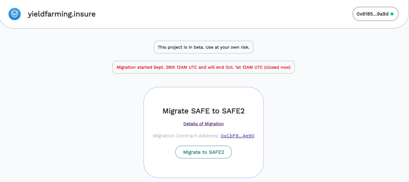 Cover Protocol (SAFE) dapp