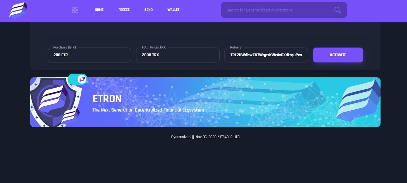 ETRON NETWORK dapp