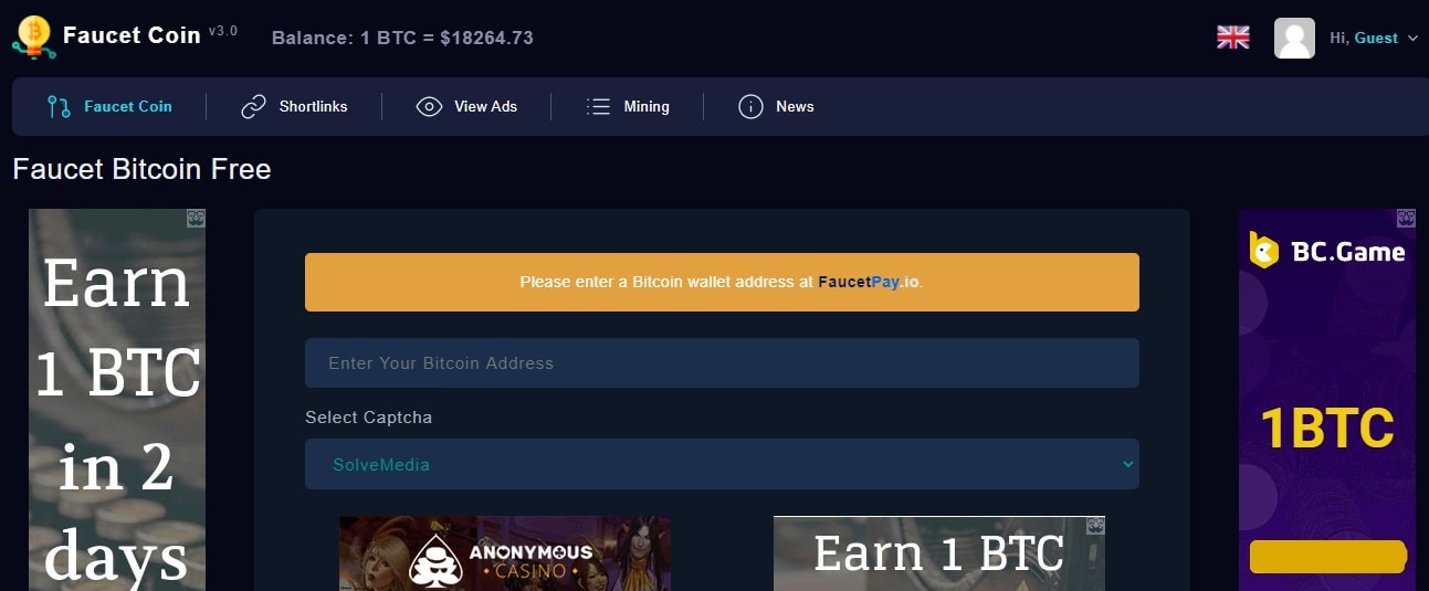 Faucet Tron dapp
