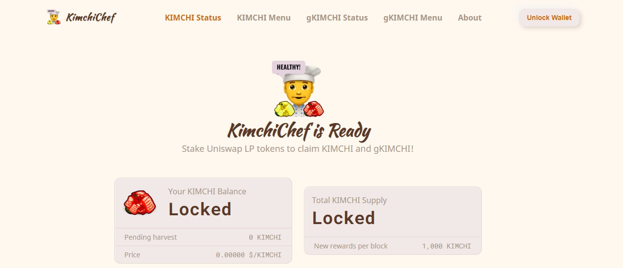 Kimchi.Finance dapp