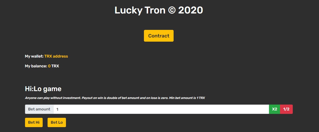 Lucky Tron dapp