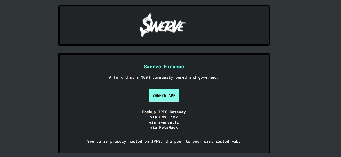 Swerve Finance dapp