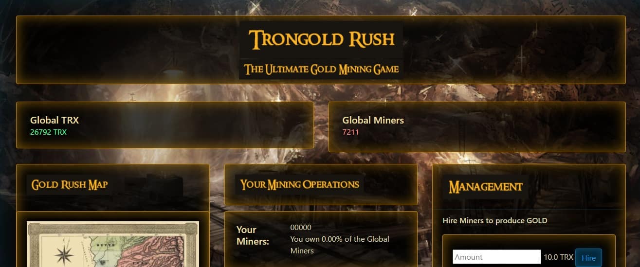 TRONGOLD RUSH dapp