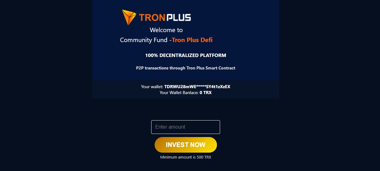 Tron Plus Defi dapp