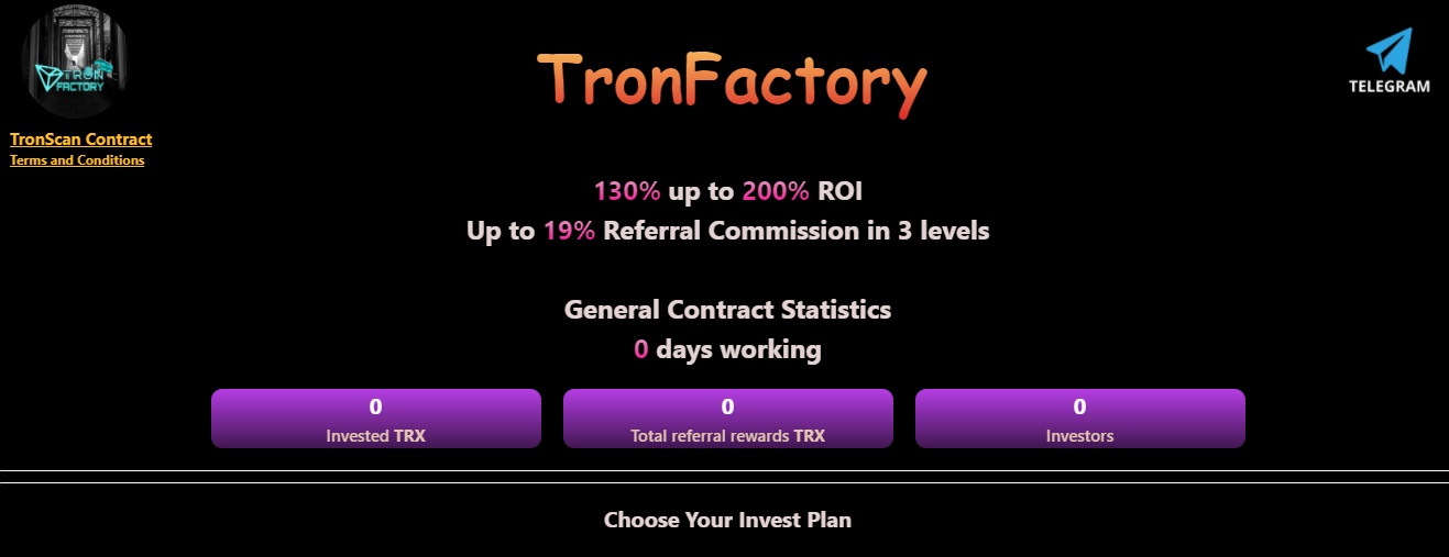 TronFactory dapp