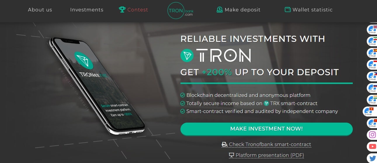 Tronofbank dapp