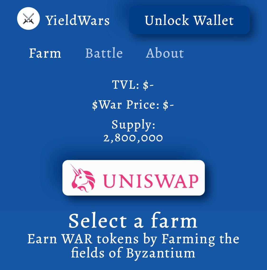 Yield Wars dapp
