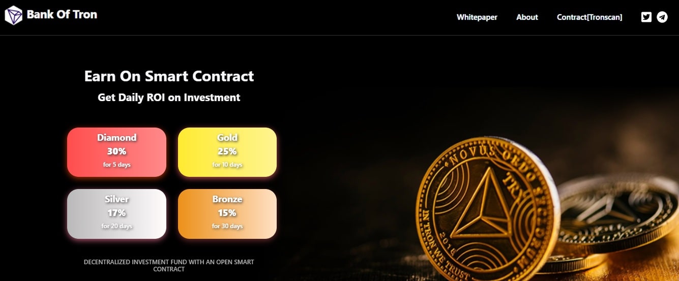 BankOfTron(30%) dapp