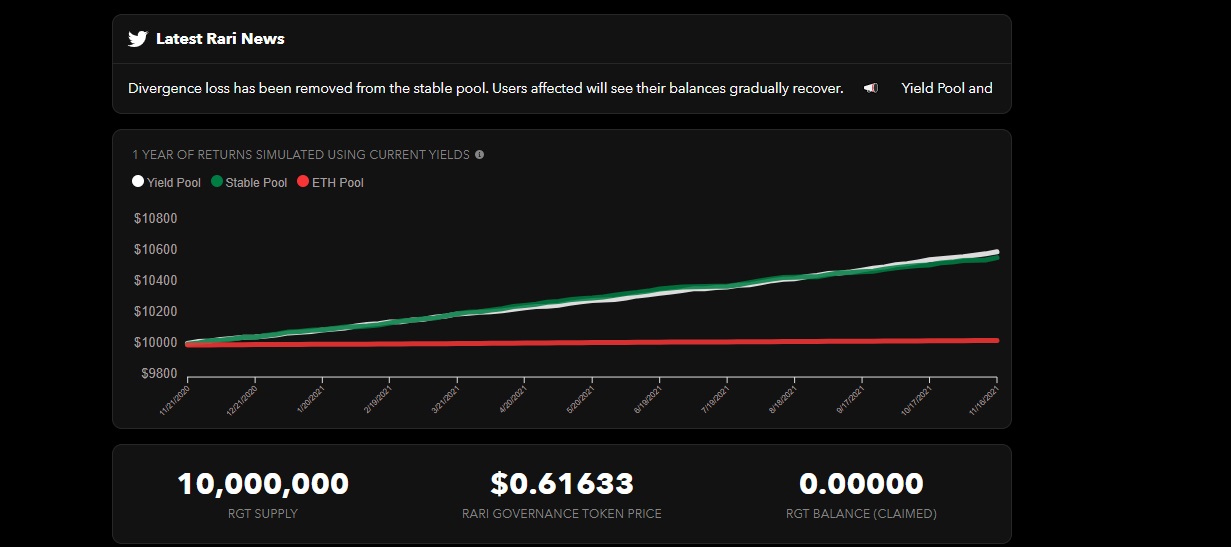 Rari Stable Pool Token dapp
