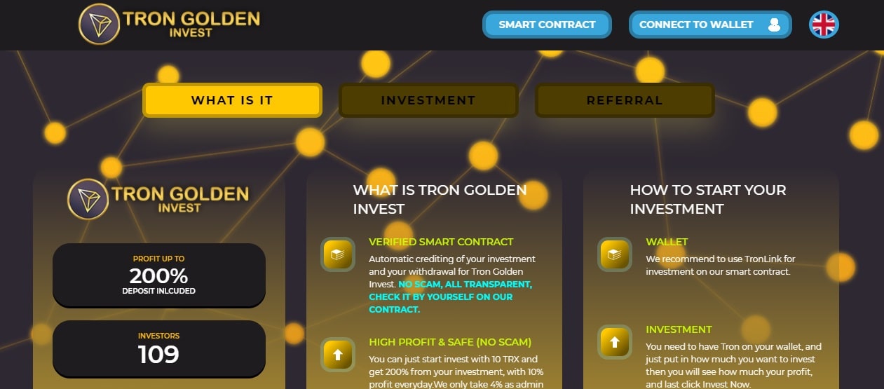Tron Golden Invest dapp