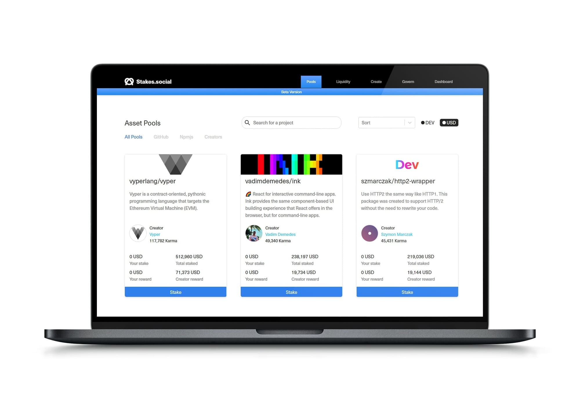 Dev Protocol dapp