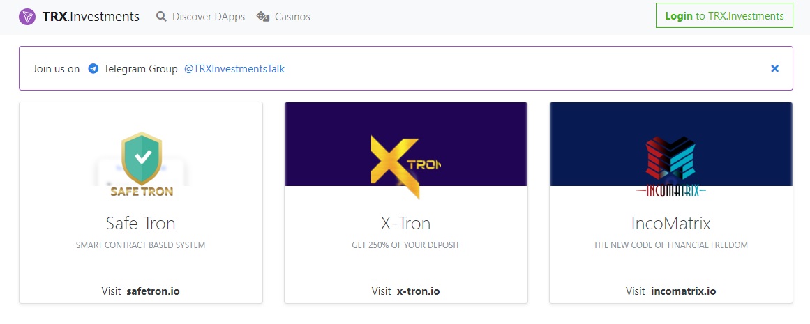 TRX.Investments дапп