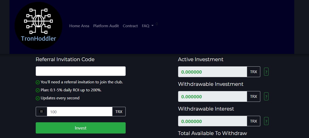 Tronhoddler dapp