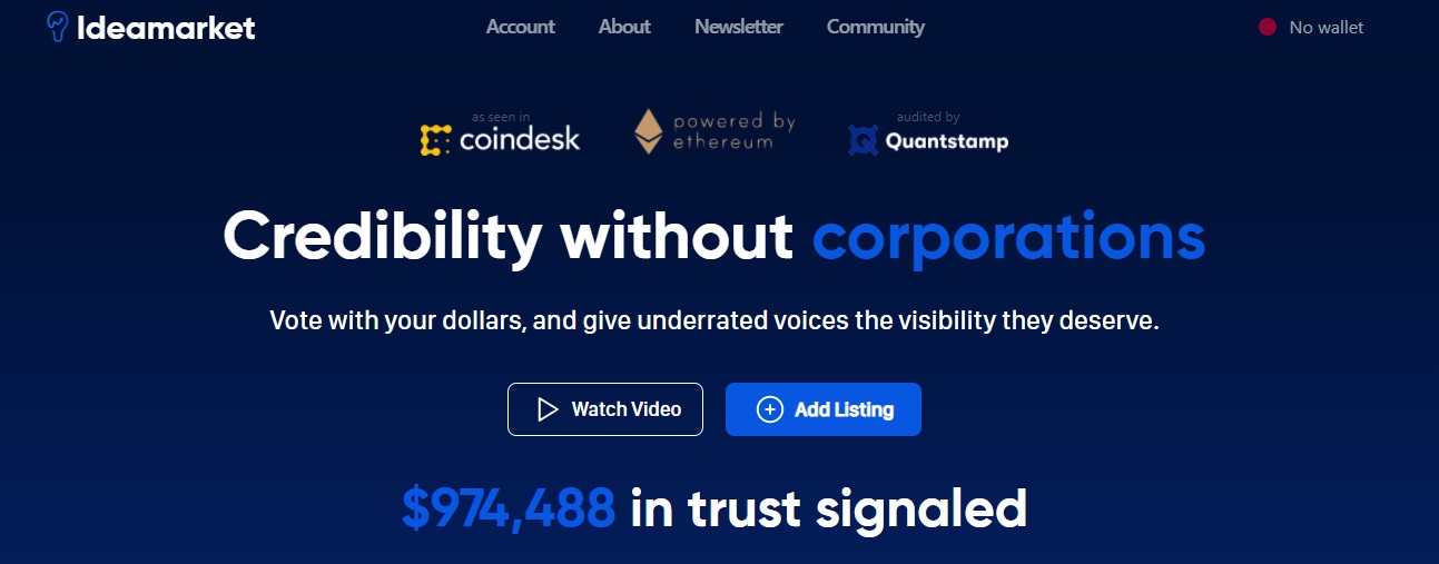 Ideamarket dapp