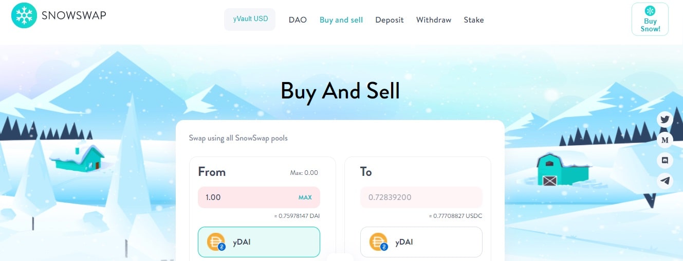 snowswap dapp