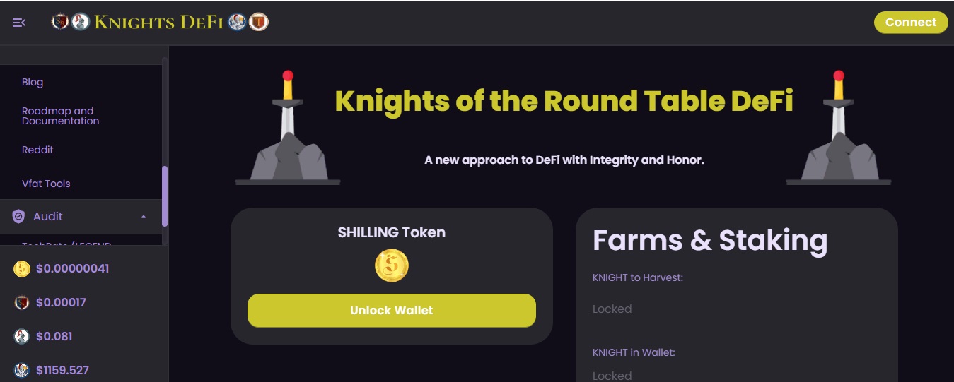 Knights of the Round Table DeFi дапп