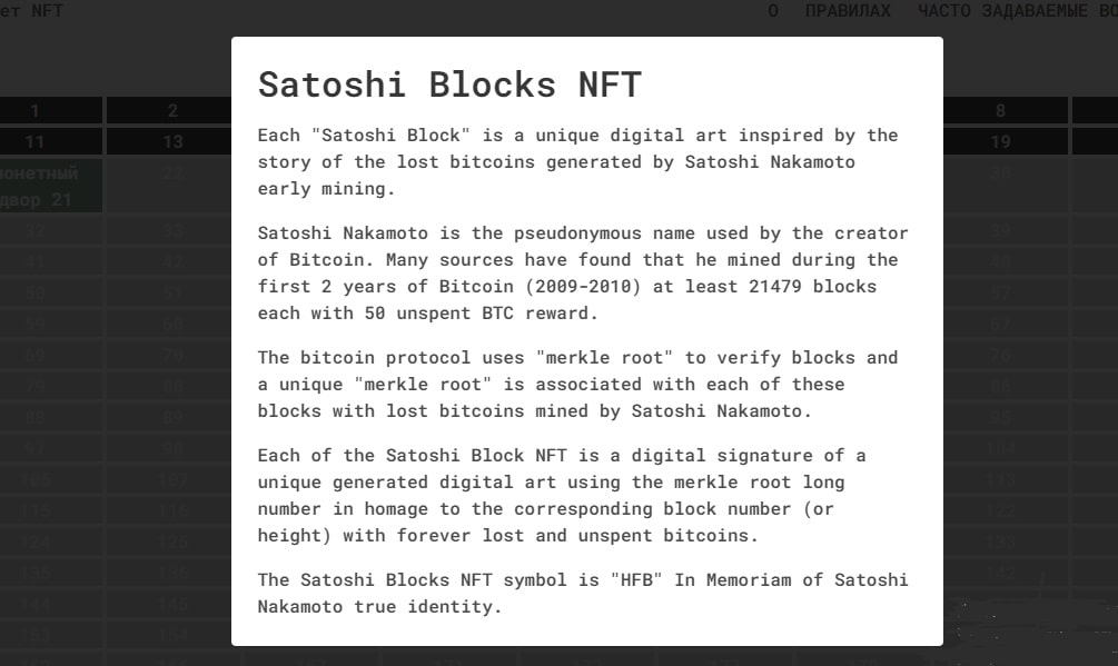 Satoshi Blocks NFT