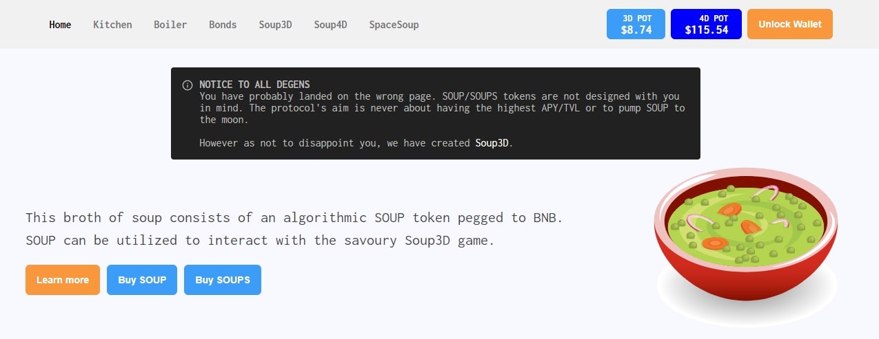 Soups Finance dapp