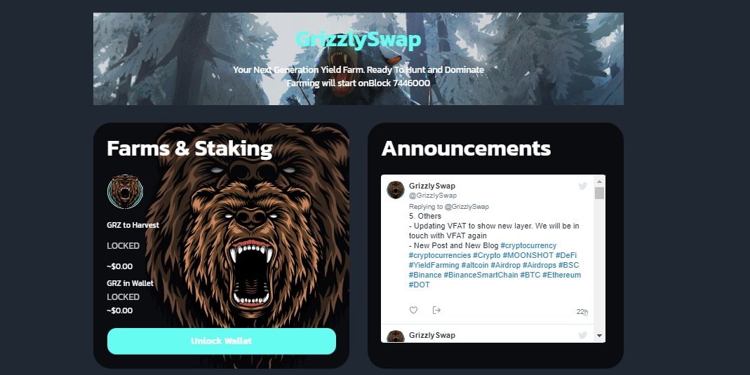 Grizzly Swap дапп