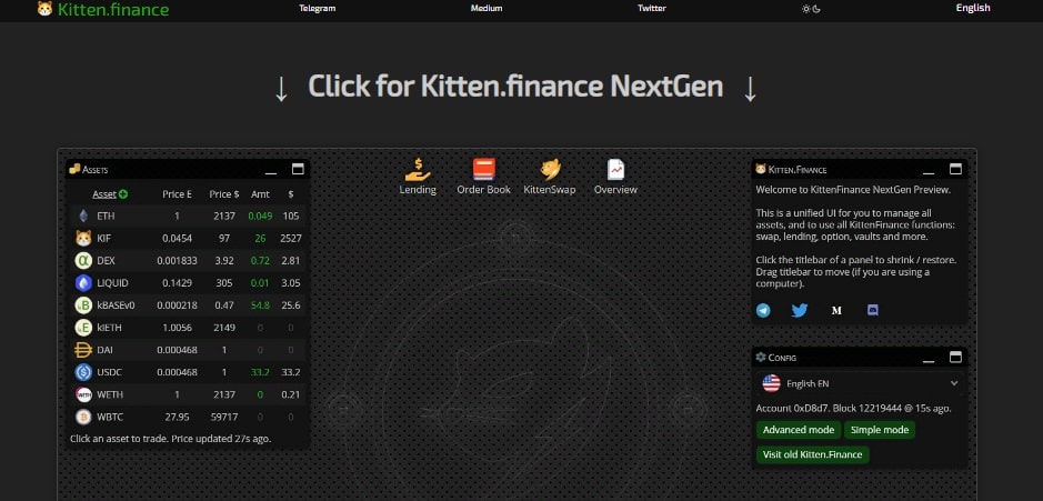 Kitten.Finance дапп