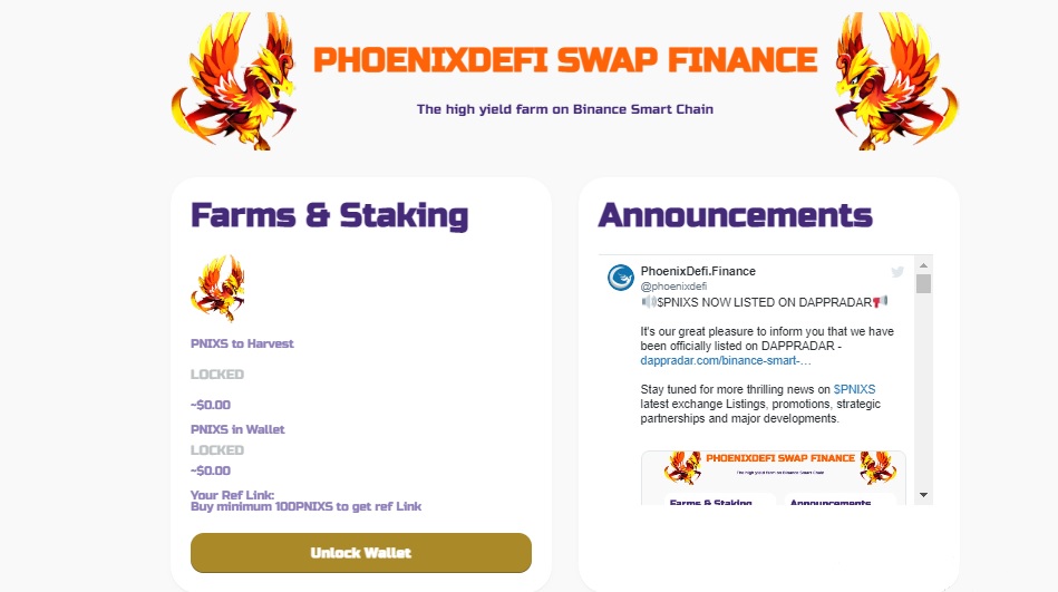 PhoenixDefi Finance дапп