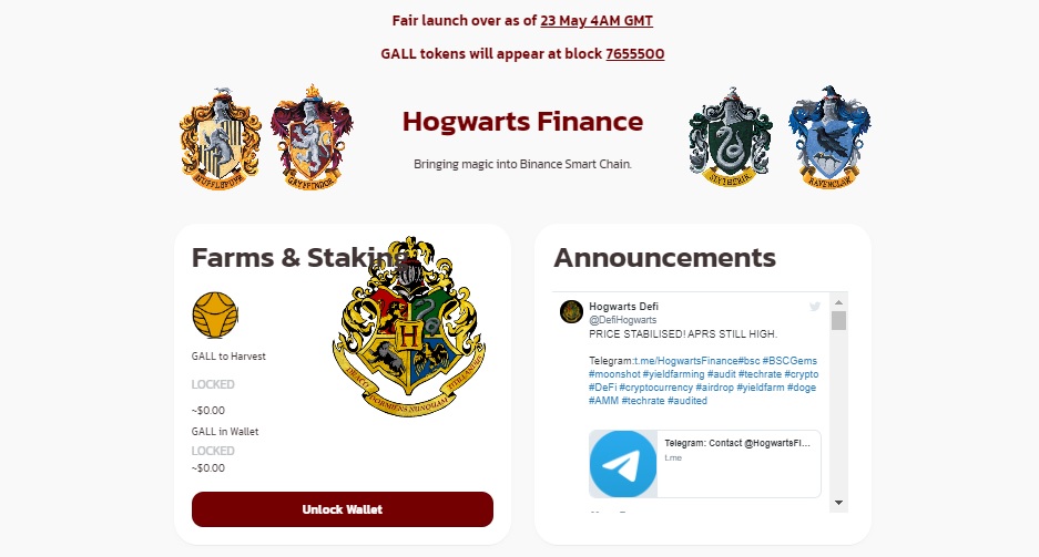 Hogwarts Finance - dapp.expert