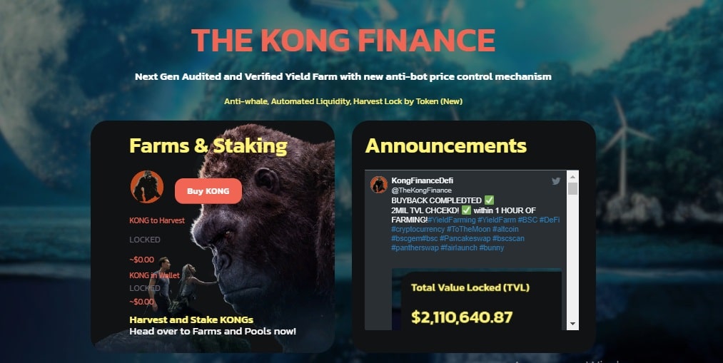 The Kong Finance дапп