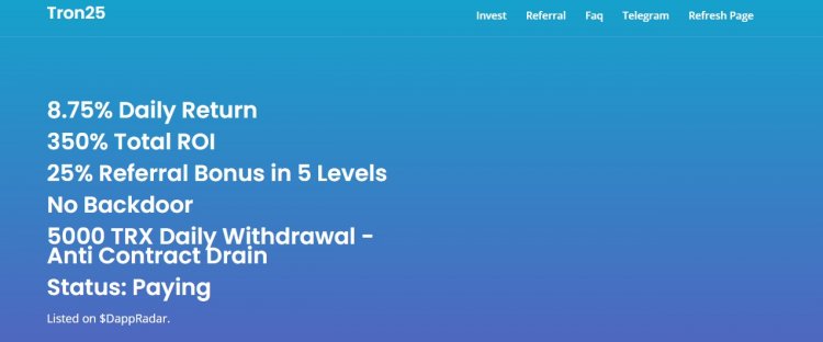 TRON25 — referral rewards and dividends