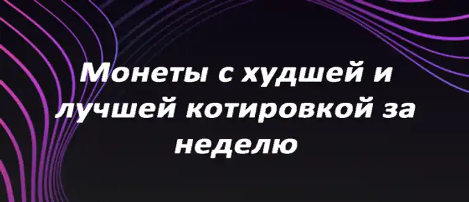 Монеты с худшей и лучшей котировкой за неделю Монеты с худшей и лучшей котировкой за неделю