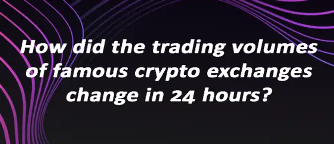 How did the trading volumes of famous crypto exchanges change in 24 hours?