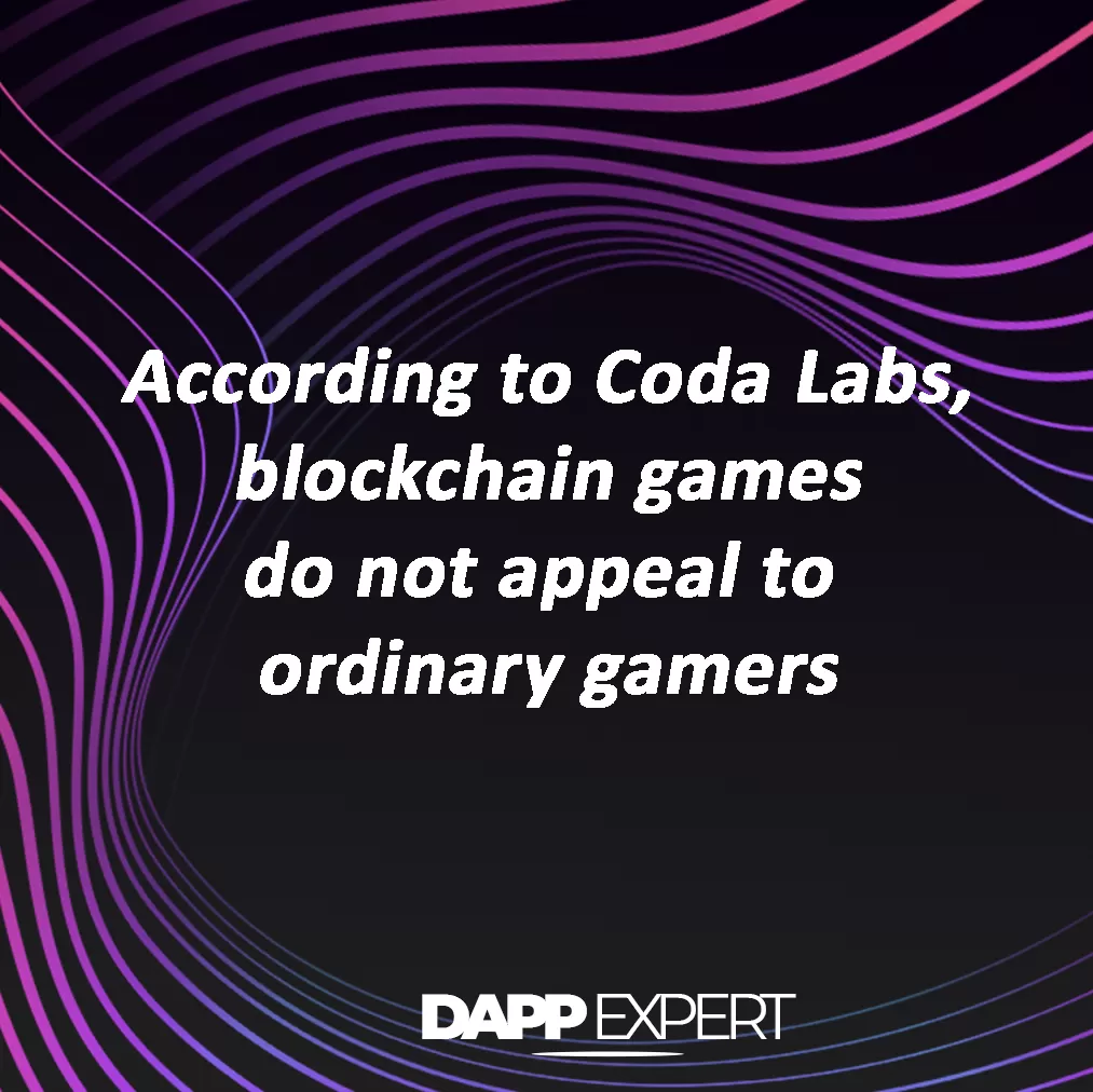 According to coda labs, blockchain games do not appeal to ordinary gamers