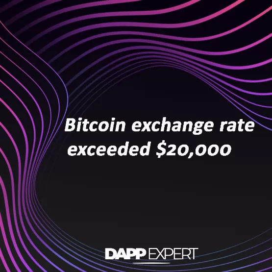 Bitcoin exchange rate exceeded $20,000