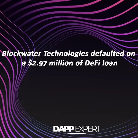 Blockwater technologies defaulted on a $2.97 million of...