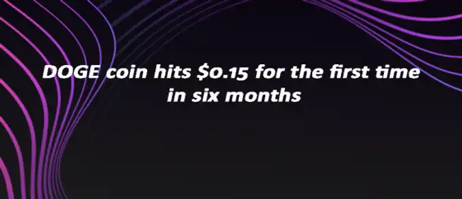 DOGE coin hits $0.15 for the first time in six months DOGE coin hits $0.15 for the first time in six months