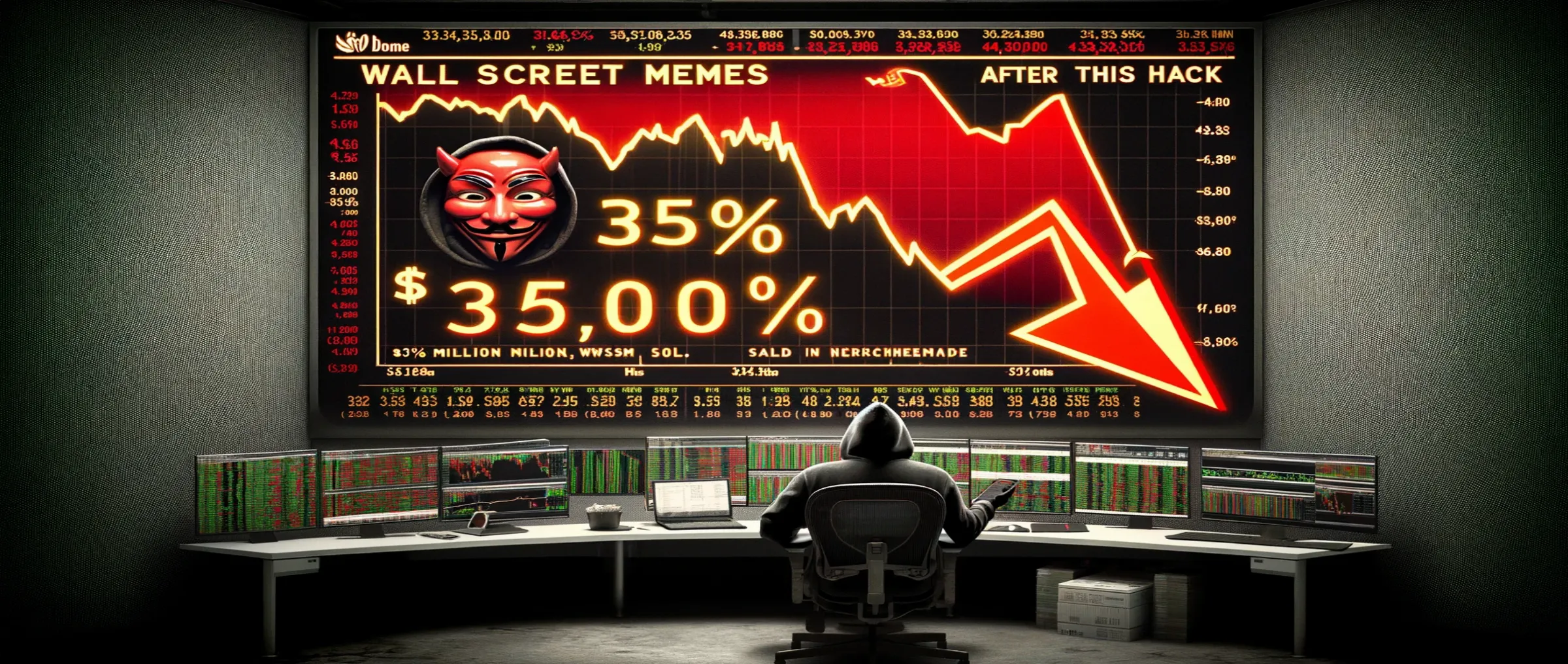 The Wall Street Memes (WSM) price dropped by 35% following a hacker who sold 368 million WSM