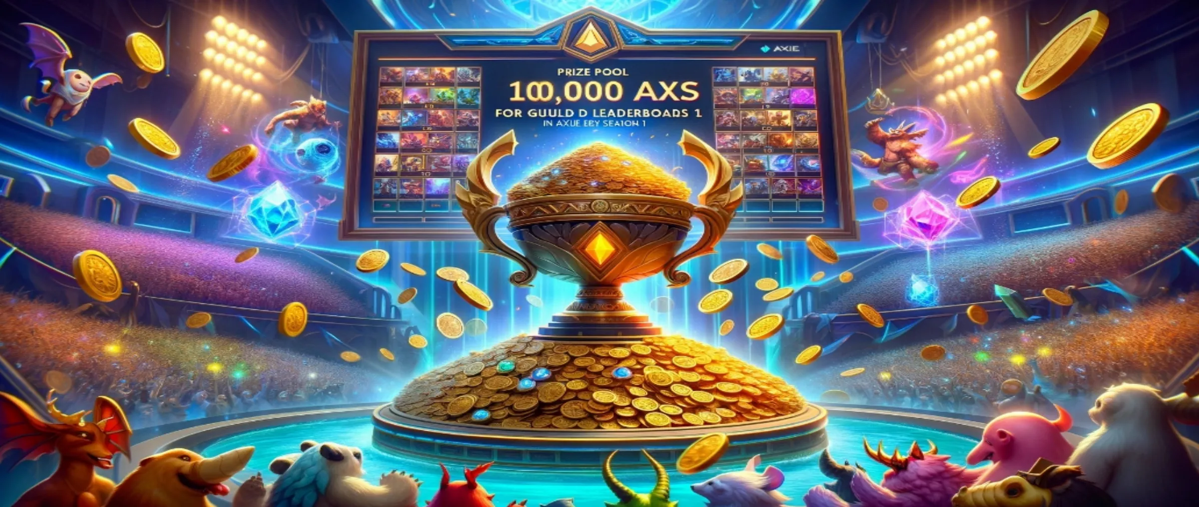 The 10,000 AXS prize pool is activated for the Guild leaderboard in the first season of Axie Classic