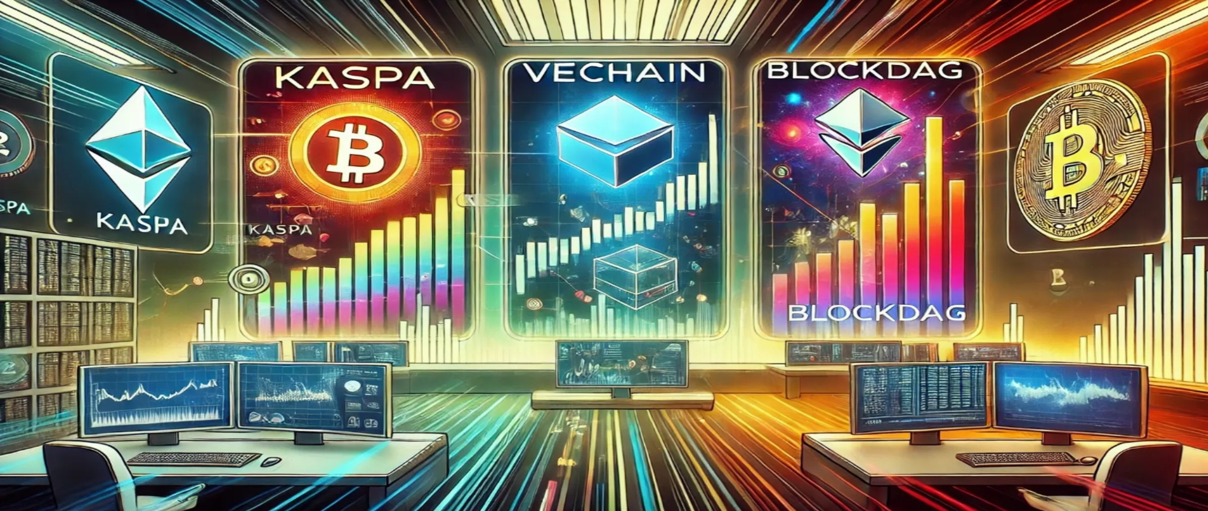 Перспективы Kaspa, VeChain и BlockDAG в мире криптовалют