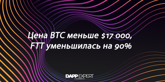 Цена BTC меньше $17 000, FTT уменьшилась на 90% Цена BTC меньше $17 000, FTT уменьшилась на 90%