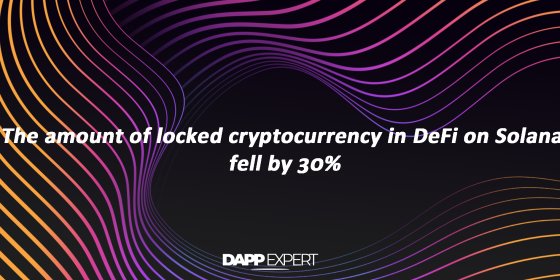 The amount of locked cryptocurrency in DeFi on Solana fell by 30%