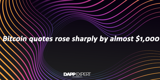 Bitcoin quotes rose sharply by almost $1,000 Bitcoin quotes rose sharply by almost $1,000