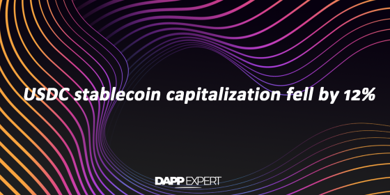 USDC stablecoin capitalization fell by 12%