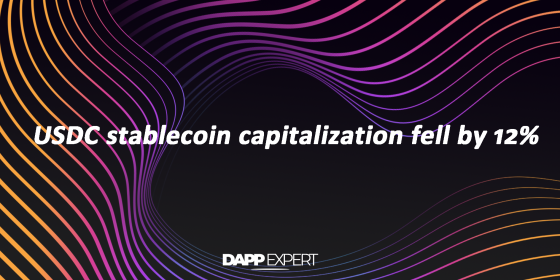 USDC stablecoin capitalization fell by 12% USDC stablecoin capitalization fell by 12%