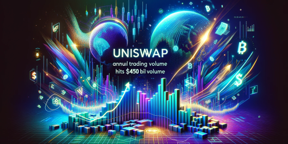 The volume of trade on Uniswap reached $450 billion in a year The volume of trade on Uniswap reached $450 billion in a year